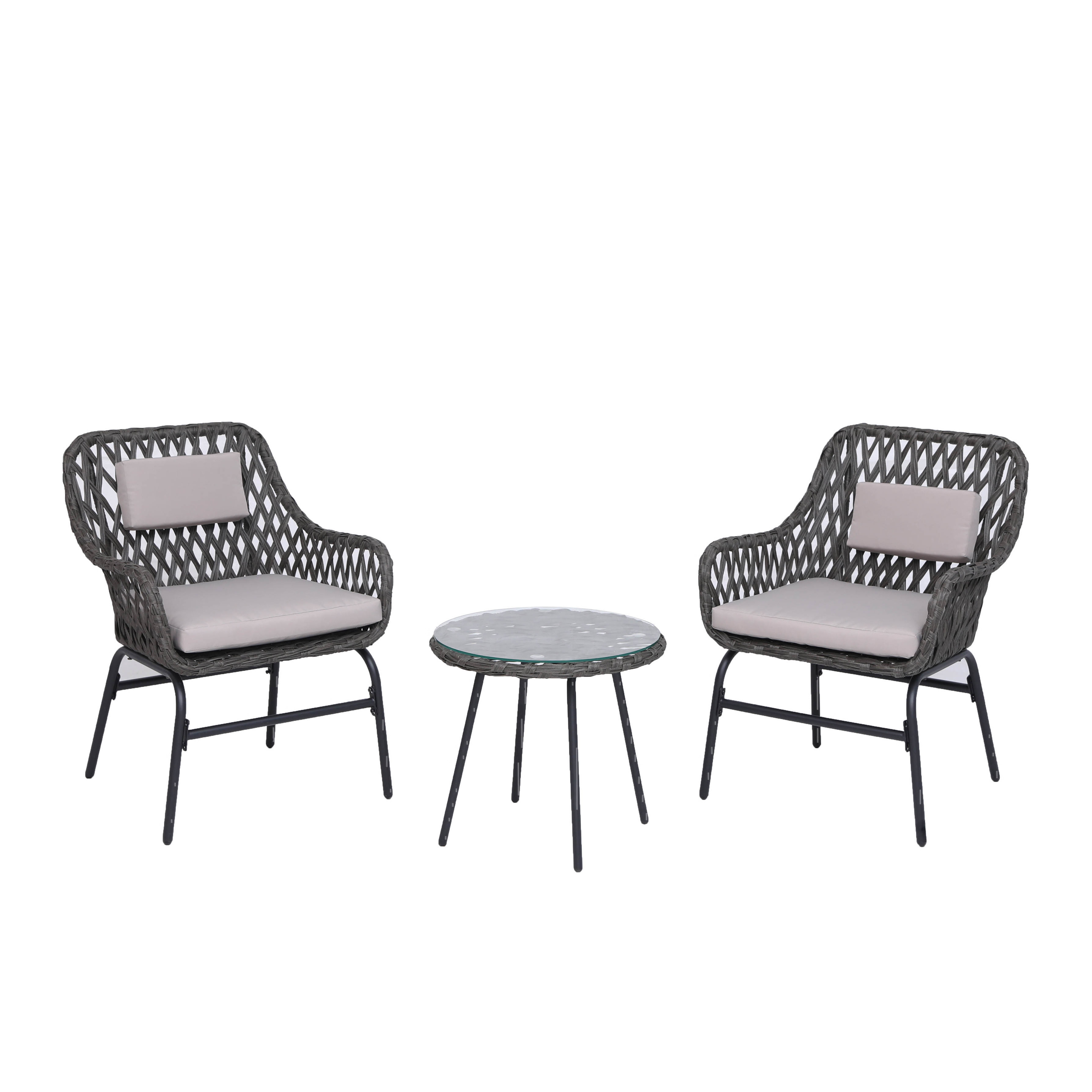 TIPTOP 3pc Rattan wicker Small Space Set Outdoor Furniture Patio Sofa Set Outdoor Furniture Setting Garden Set