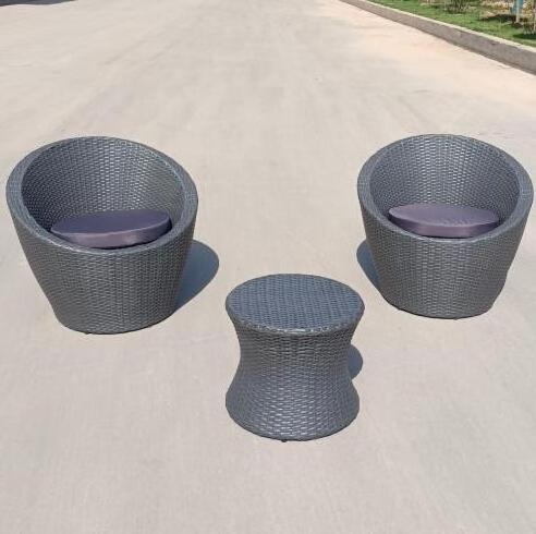 Rattan outdoor garden furniture 3pcs set home decoration and accessories round coffee garden table set balcony set