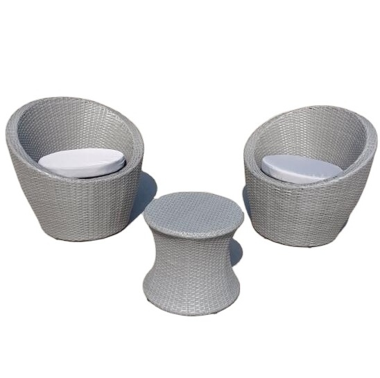 Rattan outdoor garden furniture 3pcs set home decoration and accessories round coffee garden table set balcony set