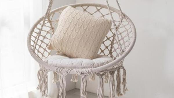 Macrame Fringe Hammock Boho Balcony Hammock Handmade Tassels Hammock for Home,Outdoor,Backyard