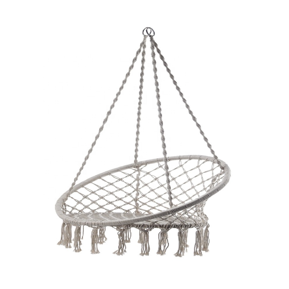 patio hanging swing egg rope round chair hammock indoor swing chair macrame  hammock