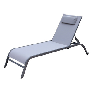 TIPTOP Sun Bed With Pillow Outdoor Pool Chaise Lounge Beach Sun Lounger With Wheels