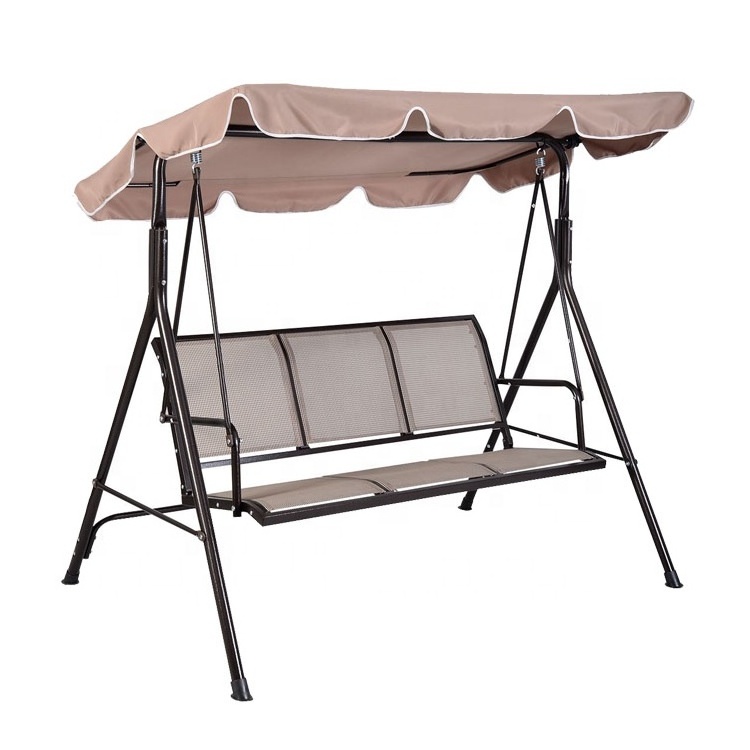 Cheap 3 Seats comfortable swing chair with sun canopy