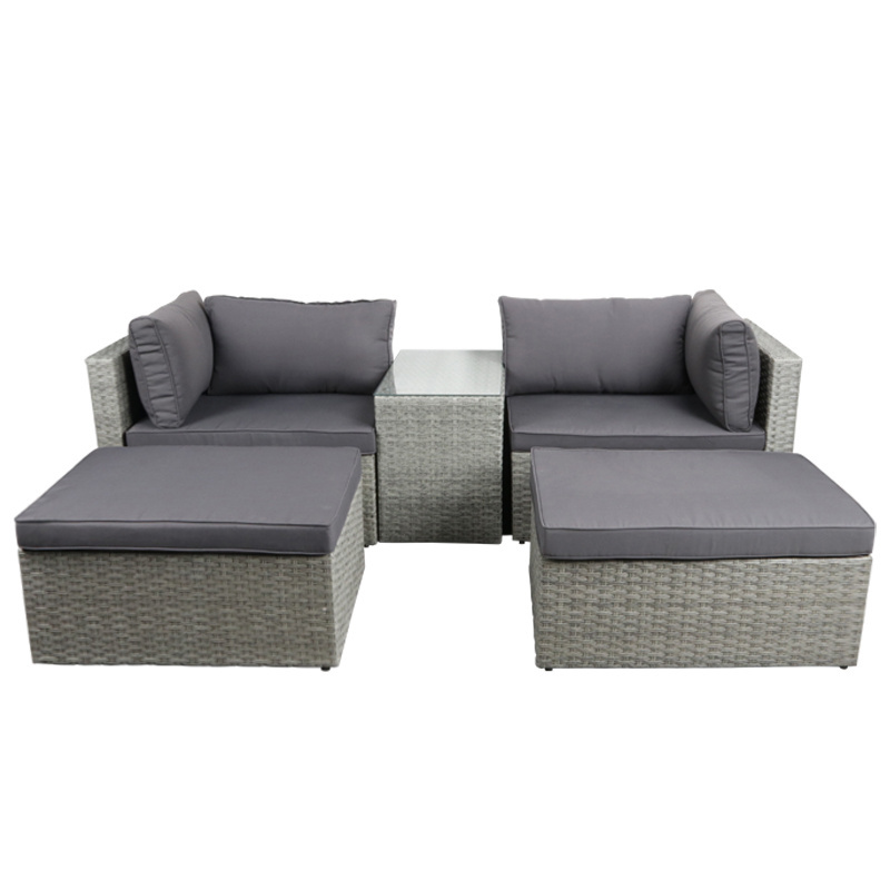 Patio Outdoor Garden Furniture Sets Rattan Corner Sofa Sets With Ottoman/Stools And Single Sofas