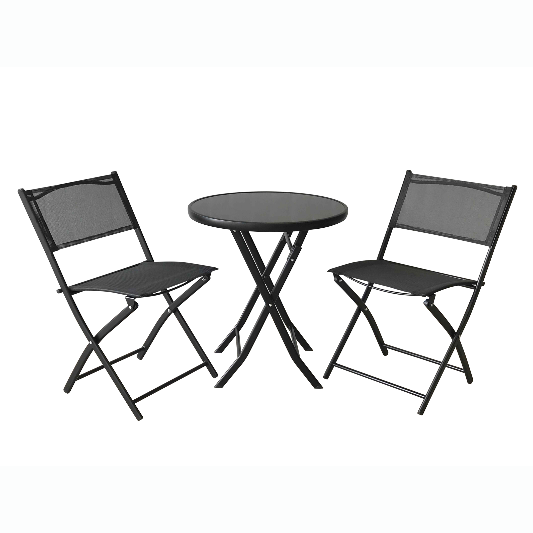 3PC Garden Patio Wholesale Metal Folding Table Chair Outdoor Bistro Furniture Set