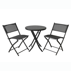 3PC Garden Patio Wholesale Metal Folding Table Chair Outdoor Bistro Furniture Set