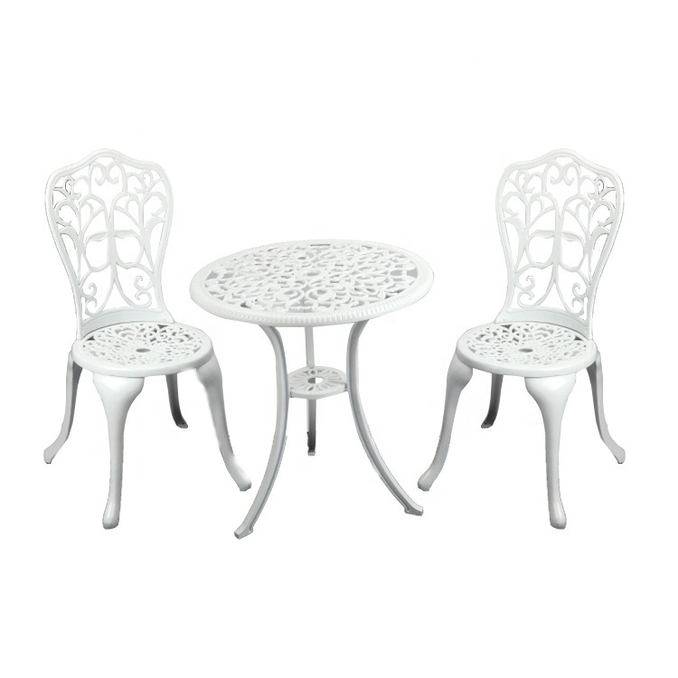 garden sets Best Choice Products 3-Piece Outdoor garden set Cast Aluminum Patio Bistro Set Antique Finish - white,made in China