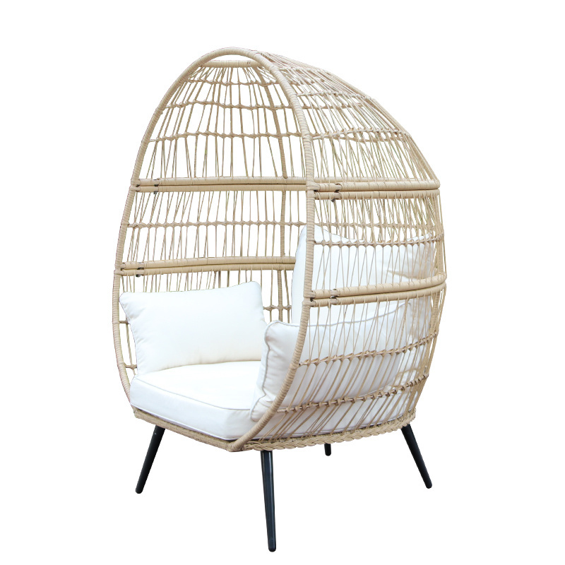 Premium Garden outdoor rattan wicker hanging egg chair swing chair with good base leg