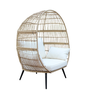 Premium Garden outdoor rattan wicker hanging egg chair swing chair with good base leg