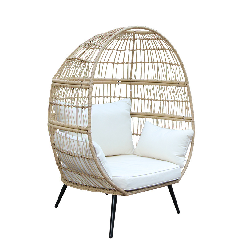 Premium Garden outdoor rattan wicker hanging egg chair swing chair with good base leg