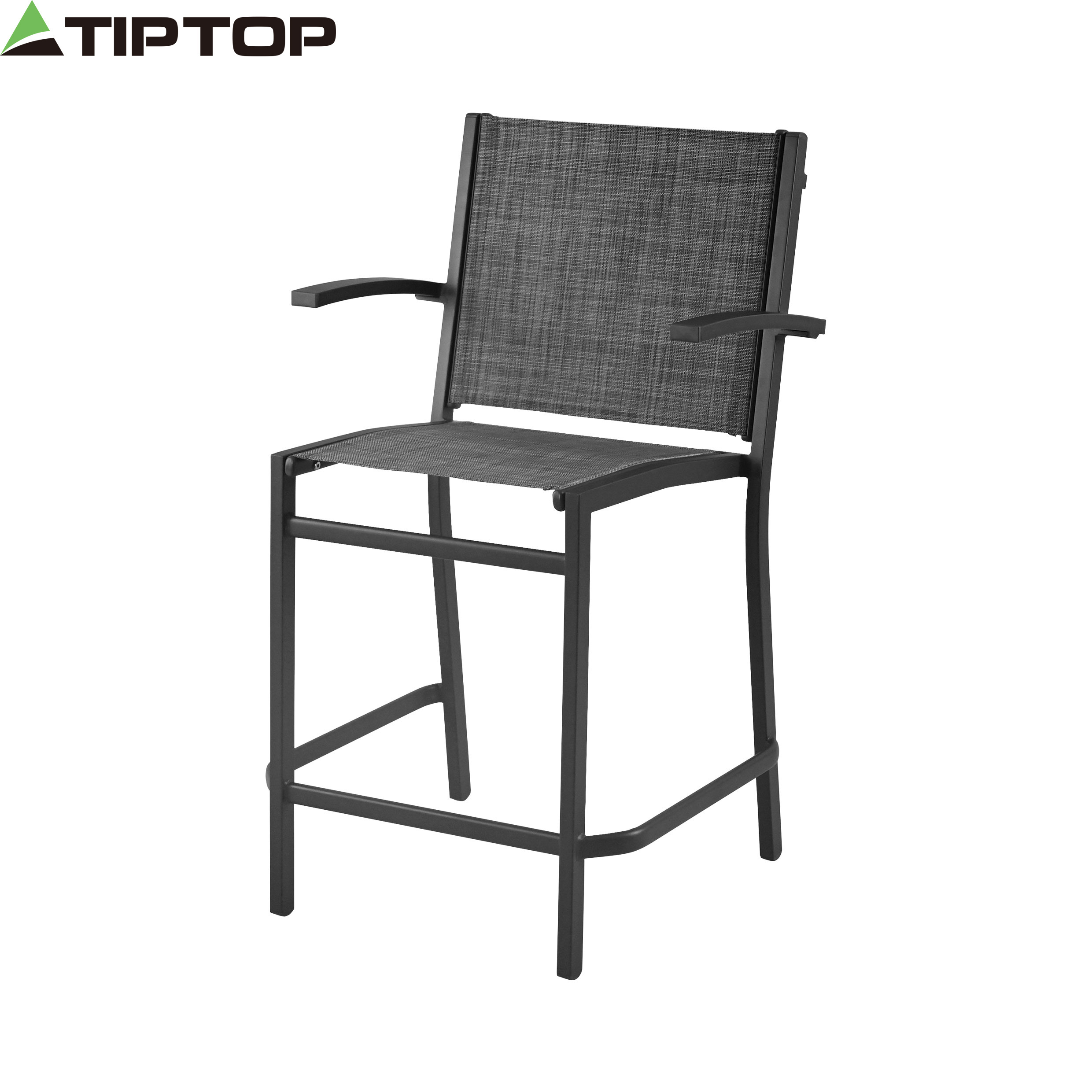 Heavy duty stackable metal armrest outdoor high patio bar stools Chair