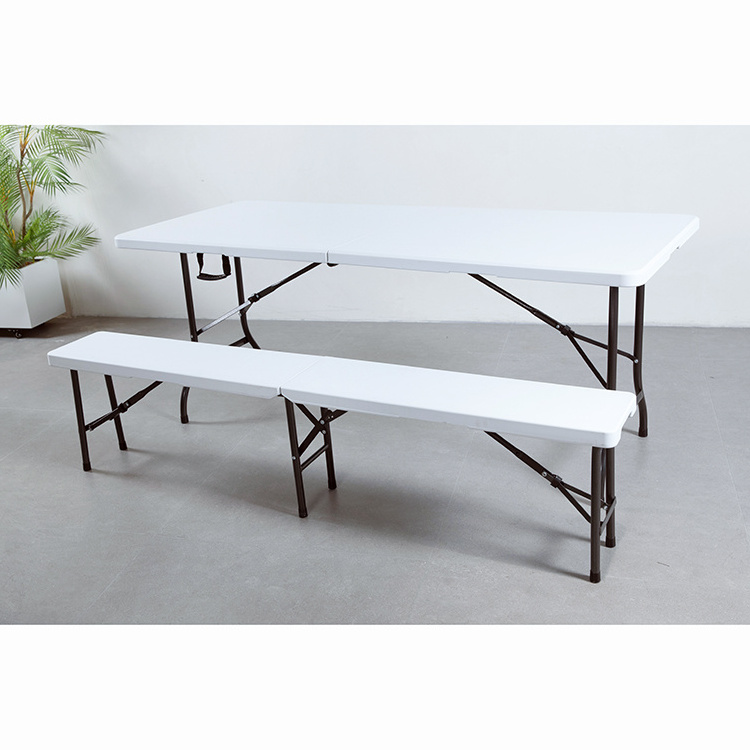 TIPTOP Easy Carrying 6FT Foldable Picnic Bench Outdoor Plastic Folding Bench plastic table and chair set