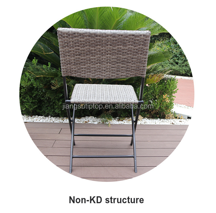 Outdoor Patio Wicker Rattan Furniture Bistro Folding Dining Chair