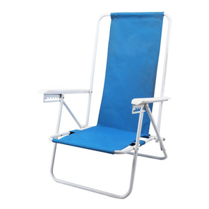 TIPTOP Durable Portable Adjustable Reclining Outdoor Lounge Folding Beach Chair With High Back