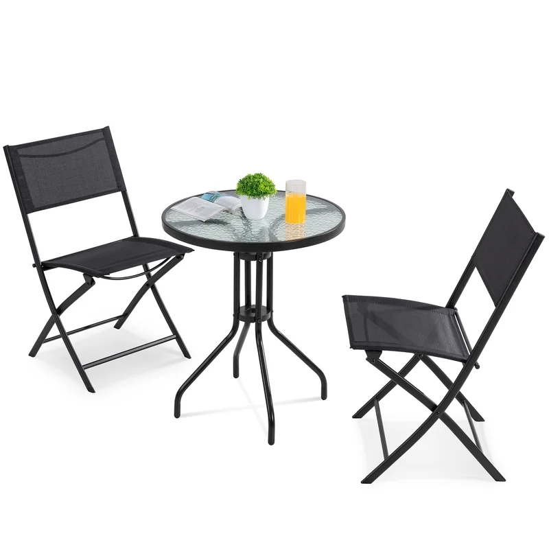 Outdoor/Patio Furniture Balcony Bistro Set 3 piece Tables and Chairs Set for Cafes and Restaurants balcony set