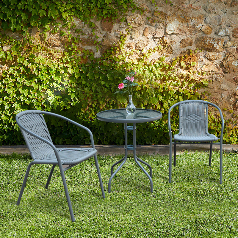 Good sale 2 rattan chair and 1 table garden cafe set