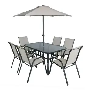 China famous brand Outdoor Garden Furniture set dining Black Chair and Table set in alu or iron material garden furniture set