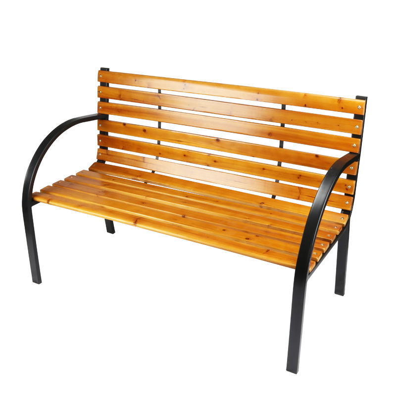 Outdoor Antique Furniture Solid Wood Bench Public Long Park Garden Patio Bench Chair Cast Iron Vintage Metal Modern Furniture