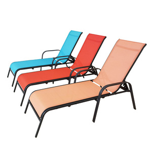 factory popular custom color height adjustment lightweight folding outdoor reclining chair beach chair outdoor