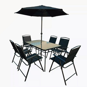 Outdoor Garden Furniture waterproof set Fold dining Black Chair and Table set