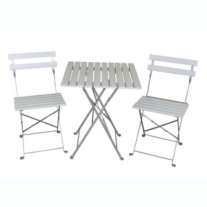 TIPTOP  Metal Bistro Set Folding Outdoor Garden Furniture Sets 3 Piece Patio Bistro Set Foldable Patio Table and Chairs