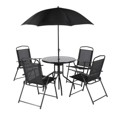 4 seats folding steel outdoor garden furniture set patio dining table and chair with umbrella set