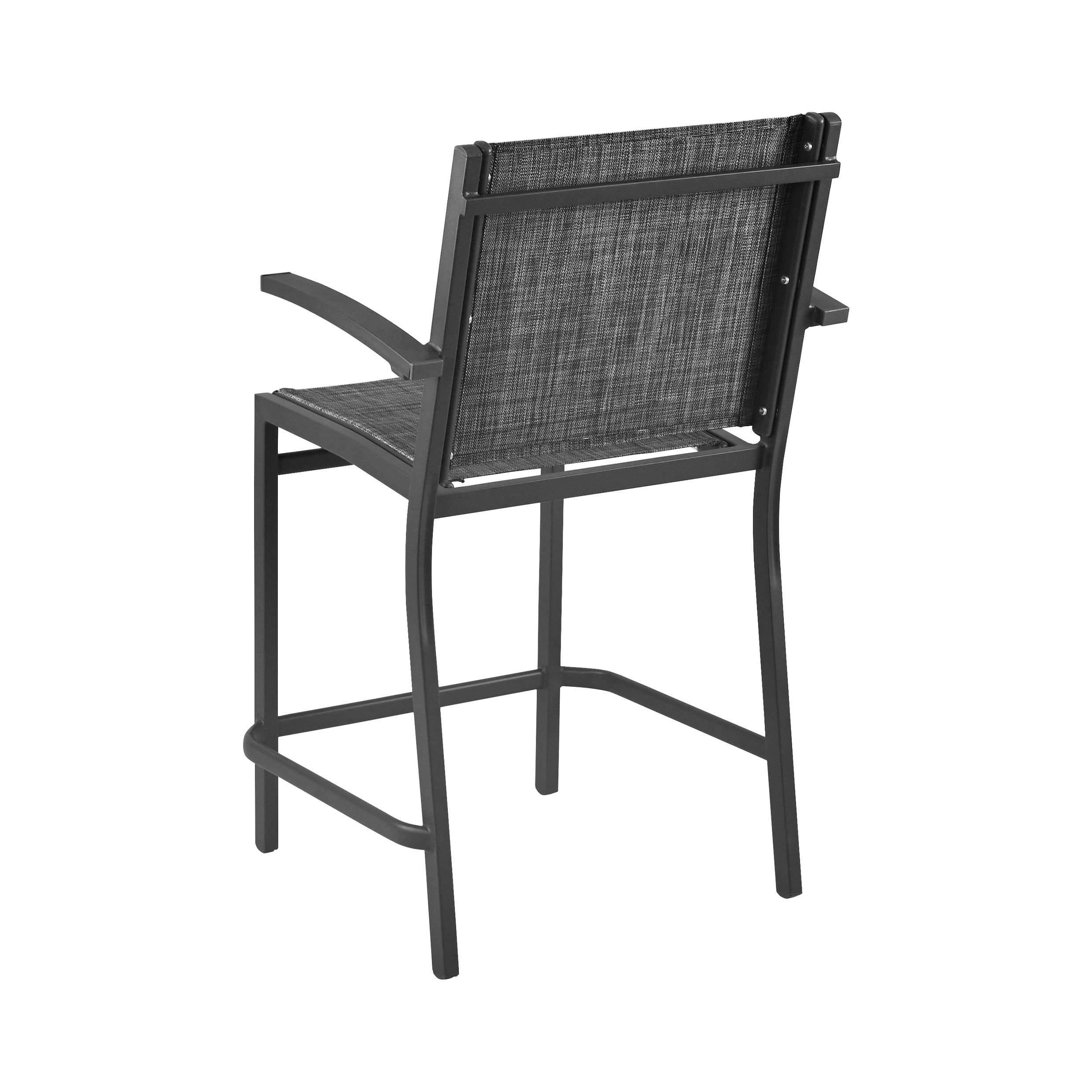 Heavy duty stackable metal armrest outdoor high patio bar stools Chair