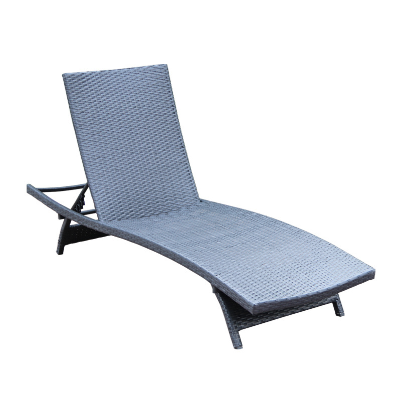 Cane Wicker Outdoor Lounge Bed Rattan Garden Bed Outdoor Pool Sun Lounger Bed