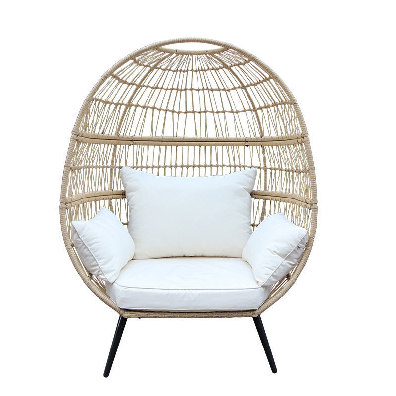 Premium Garden outdoor rattan wicker hanging egg chair swing chair with good base leg