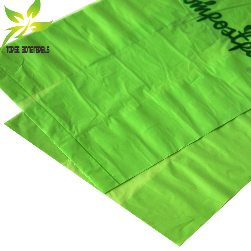 OK compost certified biodegradable and compostable extra large garbage roll bags black plastic die cut dustbin bags