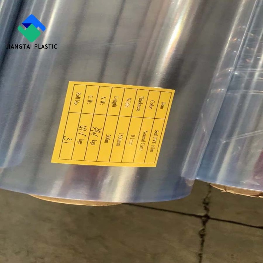 Jiangtai Plastic popular PVC Film Factory price non-sticky clear vinyl PVC plastic film super clear PVC film