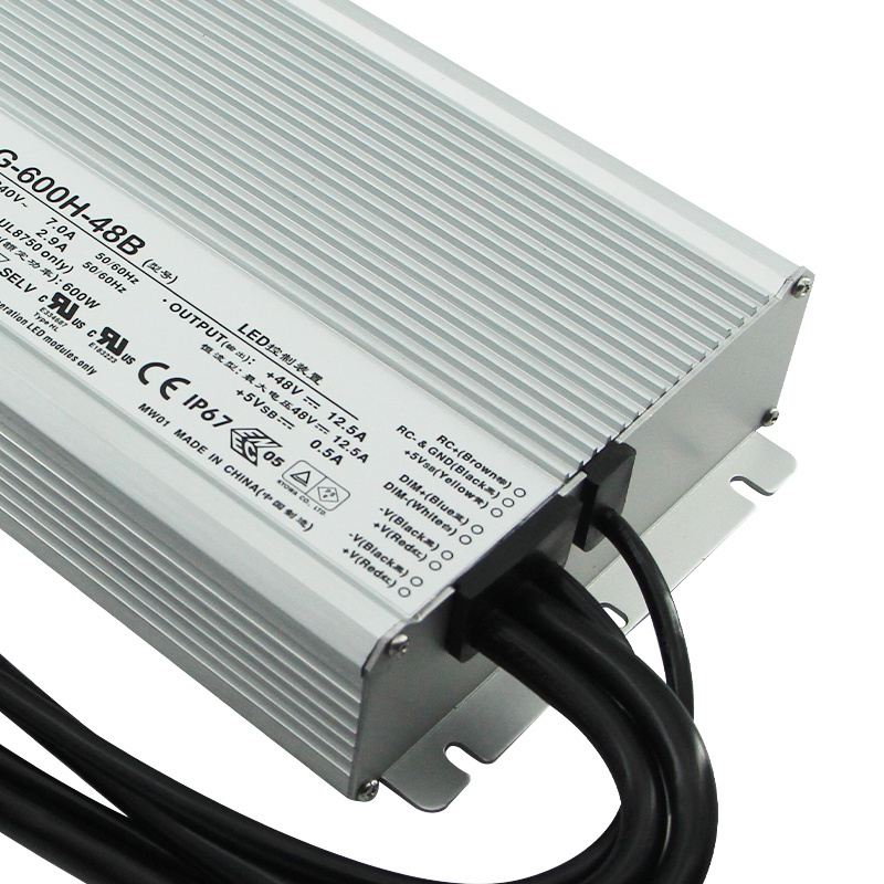 Meanwell  600W 48V LED  Power Supply 42V 0-10VDC  dimming 7 years warranty HL-600H-48B LED Driver