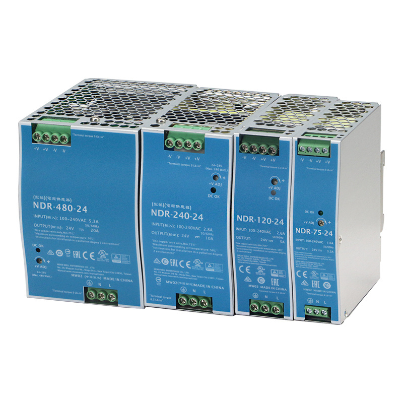 Industrial AC/DC Din rail power supply switch MDR HDR 10W 20W 40W 60W 100W Single output Switching 12V 24V Power source