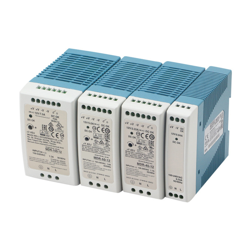 Industrial AC/DC Din rail power supply switch MDR HDR 10W 20W 40W 60W 100W Single output Switching 12V 24V Power source