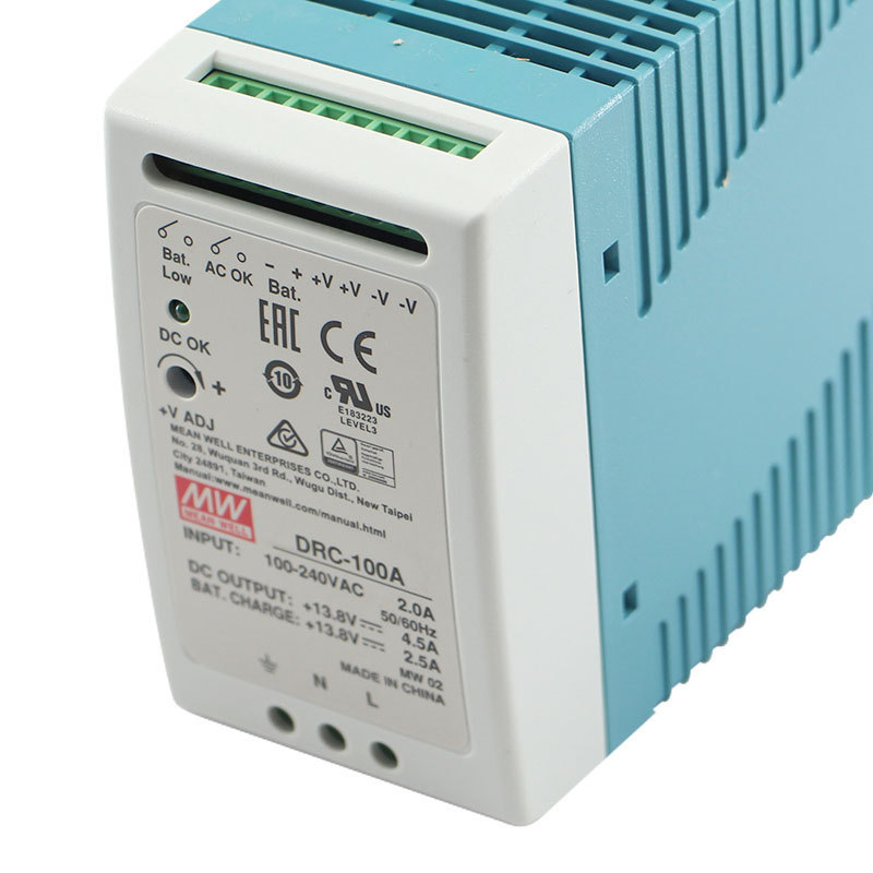 Mean Well DRC-100A AC DC Din Rail Switching Power Supply 100w 13.8V 12V CCTV Power Supplies with Battery Backup