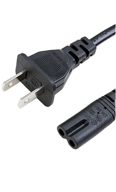 AC Input Cable , IEC320-C8 Pin AC INLET UK EU  US AU Type Plug, 1.0m Length