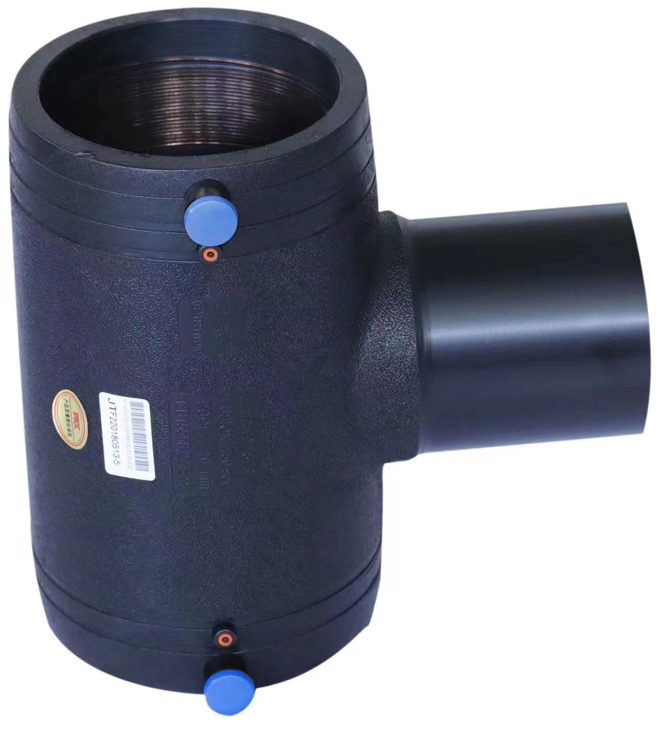 Jiangte HDPE PE100 electrofusion pipe fitting  for water reducing tee elbow  Virgin materials