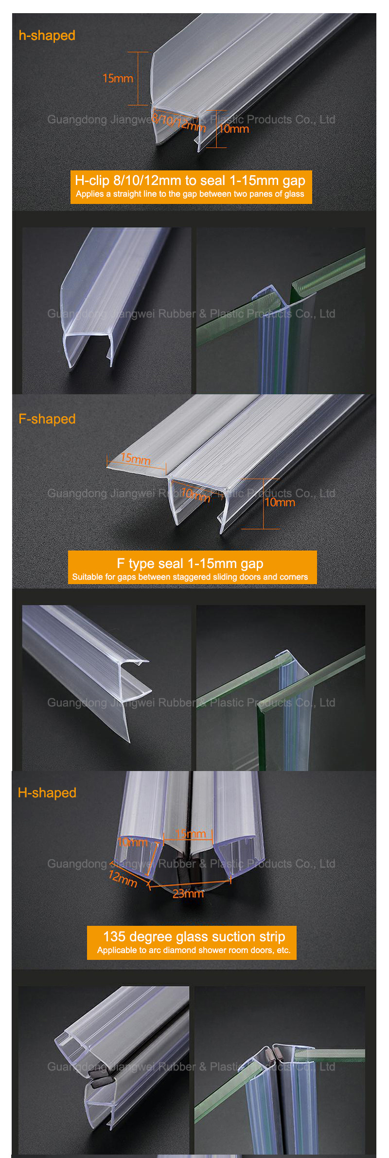 Waterproof clear plastic pvc weather guardian steam sauna bathroom shower glass door rubber seal strip