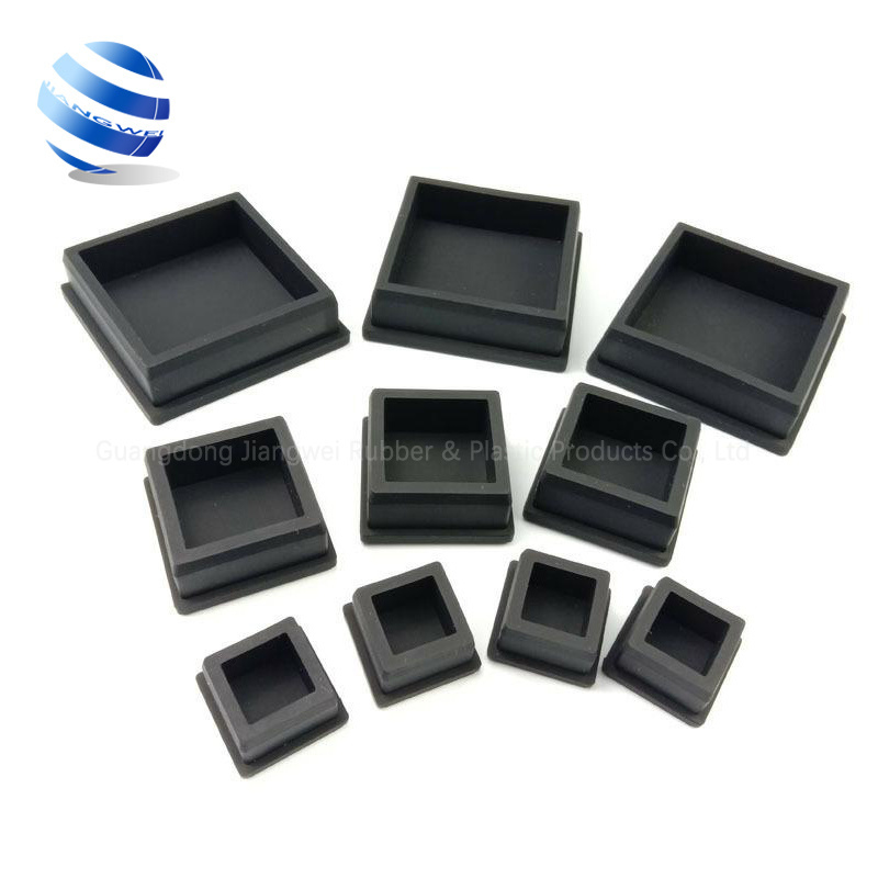 Rectangular square bumper rubber end caps feet pad for square tube