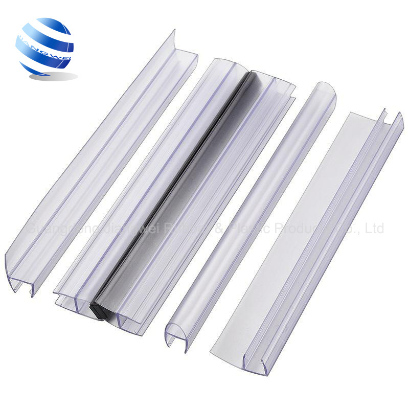 Waterproof clear plastic pvc weather guardian steam sauna bathroom shower glass door rubber seal strip