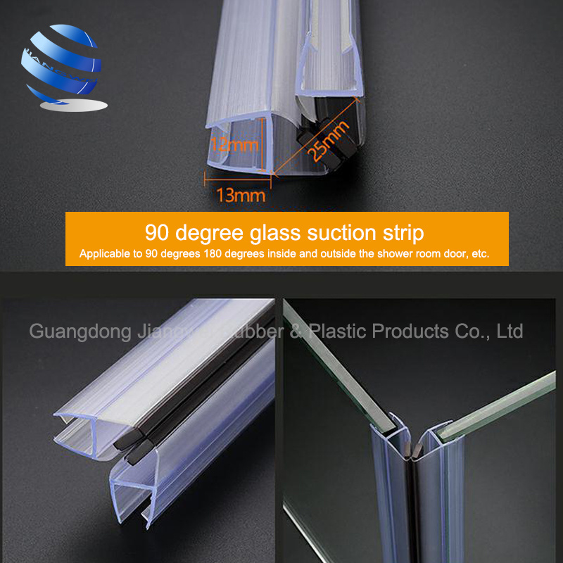 Waterproof clear plastic pvc weather guardian steam sauna bathroom shower glass door rubber seal strip