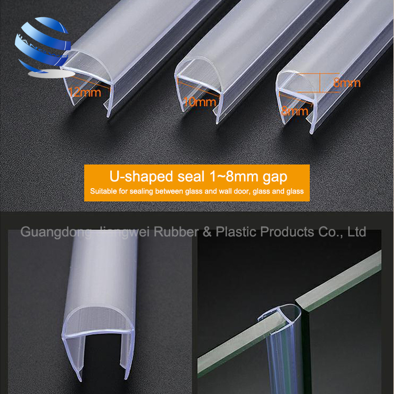 Waterproof clear plastic pvc weather guardian steam sauna bathroom shower glass door rubber seal strip