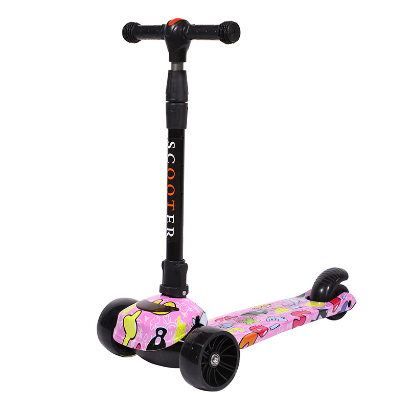 Hot selling kid scooter 3 wheels red blue pink color for girl boy kids kick scooter