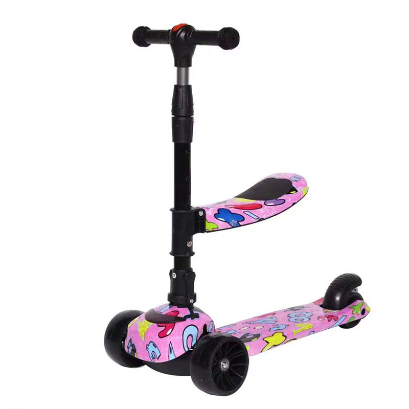 Hot selling kid scooter 3 wheels red blue pink color for girl boy kids kick scooter