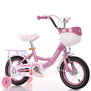 Hot Selling Girls Bicycle Pink Purple Color 12 14 16 20 Inch Princess Kids Bike for Girls with Doll Bike Seat, Training Wheels