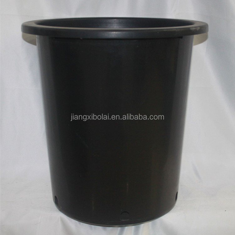 Recycled PP material 15 gallon black plastic flower nursery pots