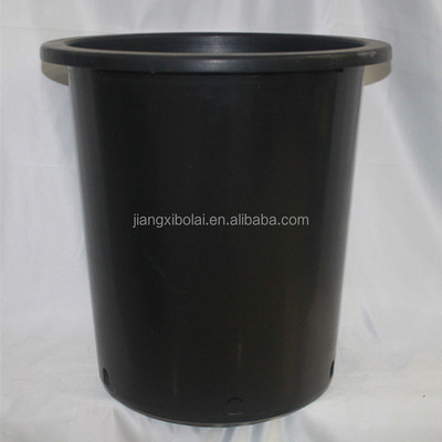 Recycled PP material 15 gallon black plastic flower nursery pots