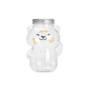 New Design Tiger Shape Beverage Plastic Bottle Cartoon Shape Bottle Animal Shape Bottle 350ml 500ml