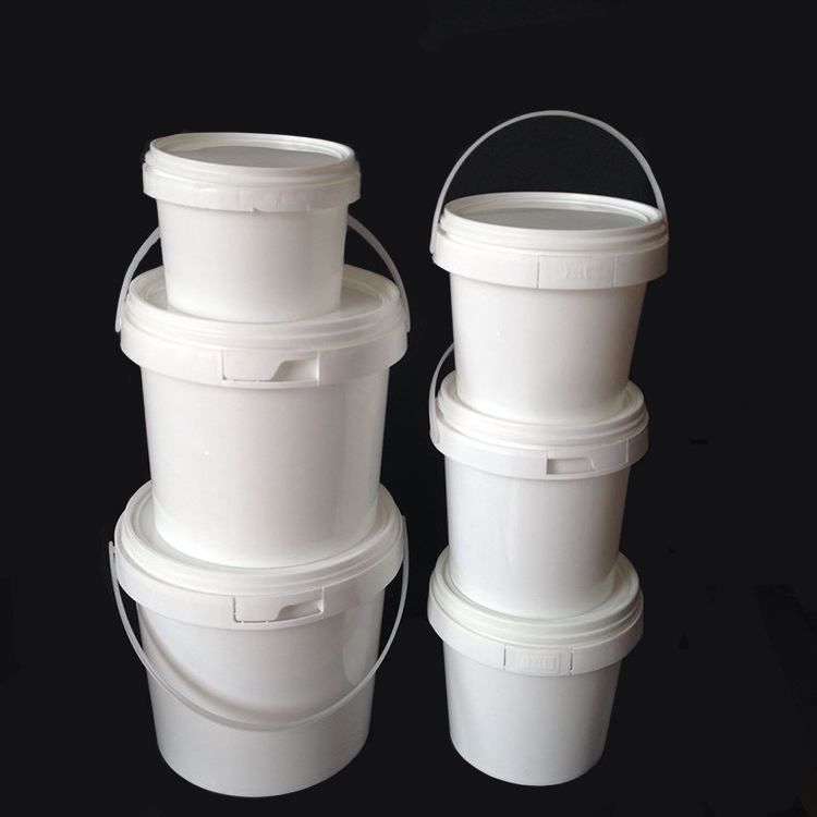 Food Grade 18L White Color Round Shape Engine Oil Plastic Buckets With Handle Latex Paint Plastic Pail