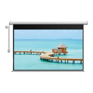 100" 16:9 Electric motor Projector Screen Embedded Automatic Lifting Remote Control Wall Hanging Projection Screen customized